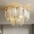 Modern Aluminum Chain Tassel Flushmount