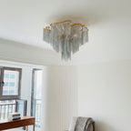 Modern Aluminum Chain Tassel Flushmount