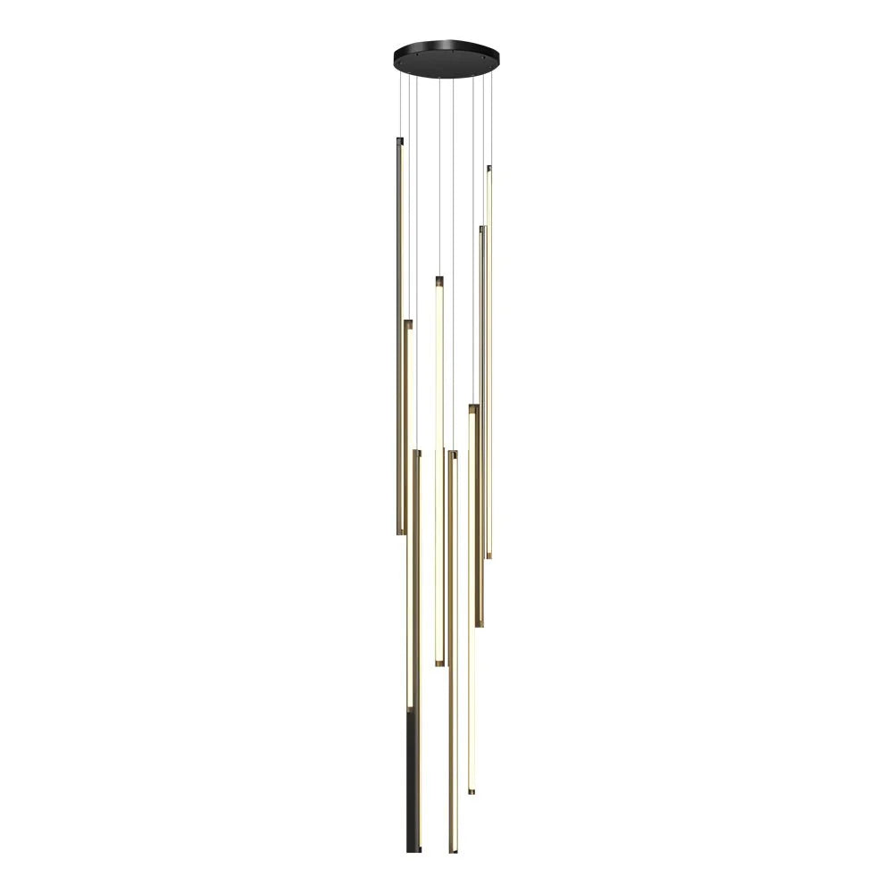 Modern Spiral Multi-Strip Chandelier
