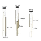 Modern Spiral Multi-Strip Chandelier