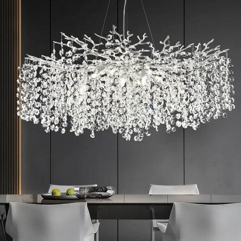 Modern Tree Branch Crystal Chandelier 55"L 30"D 40"D - kimoylights