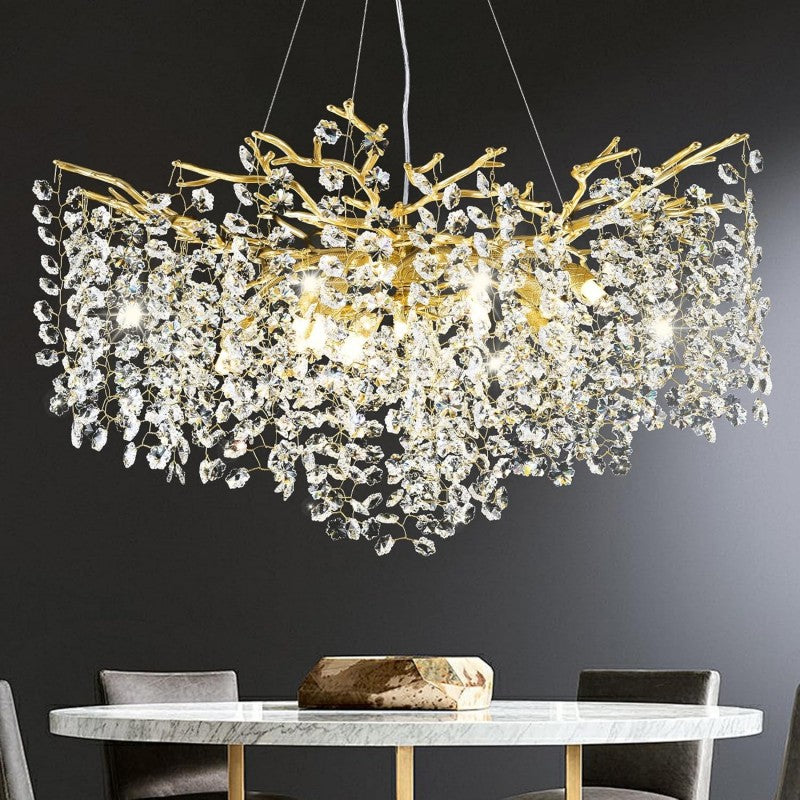 Modern Tree Branch Crystal Chandelier 55"L 30"D 40"D - kimoylights