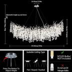 Modern Tree Branch Crystal Chandelier 55"L 30"D 40"D - kimoylights
