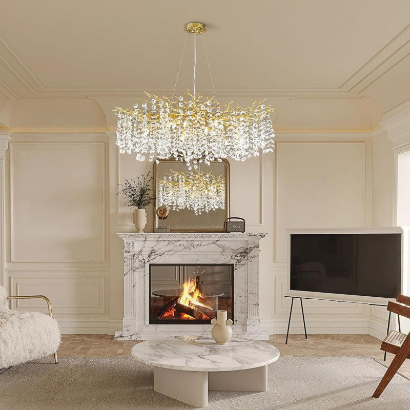 Modern Tree Branch Crystal Chandelier 55"L 30"D 40"D - kimoylights