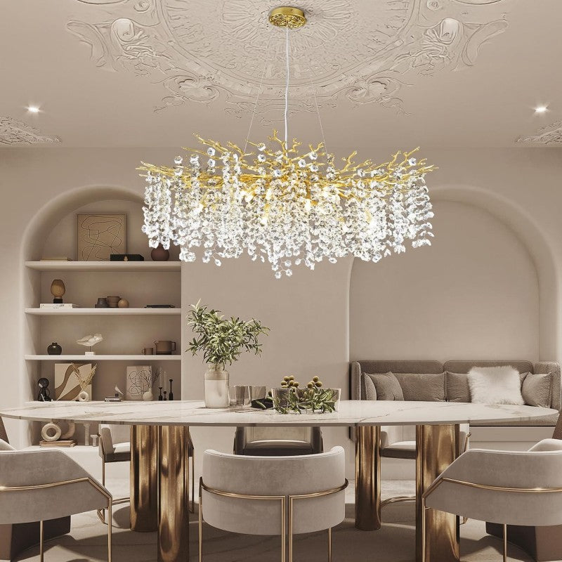 Modern Tree Branch Crystal Chandelier 55"L 30"D 40"D -kimoylights