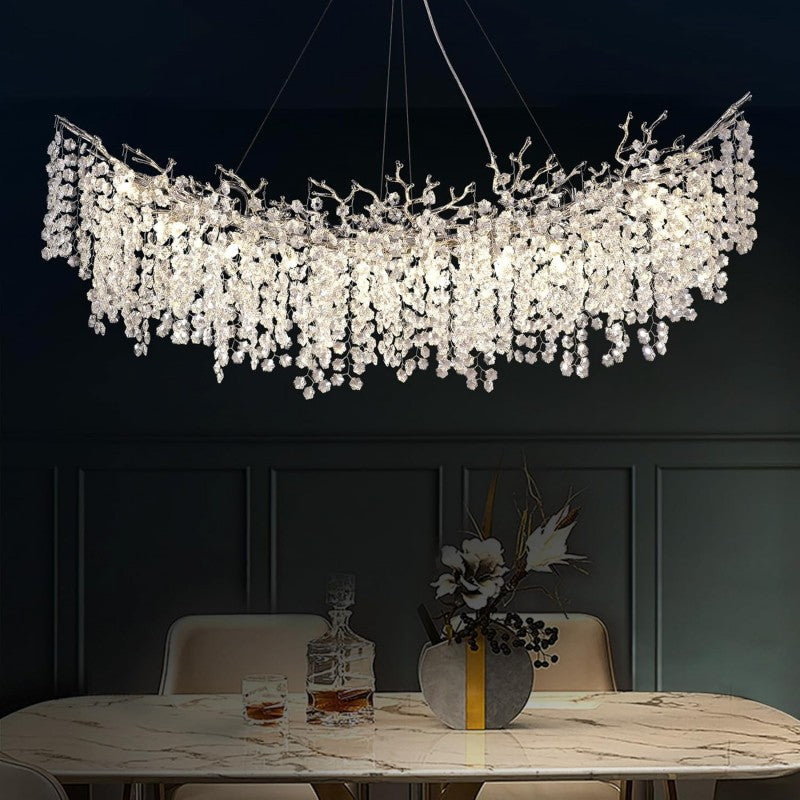 Modern Tree Branch Crystal Chandelier 55"L 30"D 40"D - kimoylights