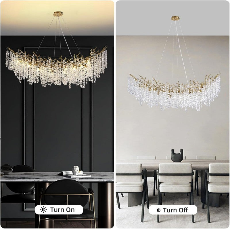 Modern Tree Branch Crystal Chandelier 55"L 30"D 40"D - kimoylights