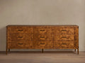Mogadore Burl Wood Nine Drawer Dresser