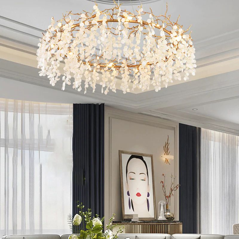 Monroe Round Circle Fortune Tree  Round Branch Chandelier - Kimoylights
