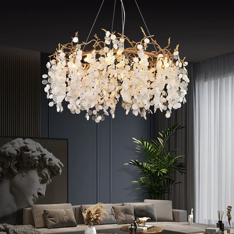 Monroe Round Circle Fortune Tree  Round Branch Chandelier - Kimoylights