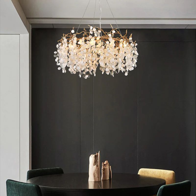 Monroe Round Circle Fortune Tree  Round Branch Chandelier - Kimoylights