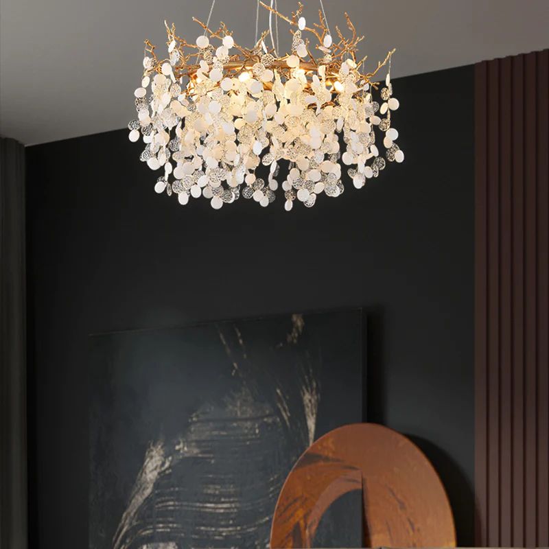 Monroe Round Circle Fortune Tree  Round Branch Chandelier -Kimoylights