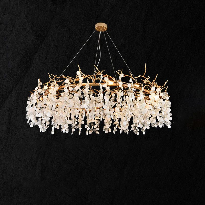 Monroe Round Circle Fortune Tree  Round Branch Chandelier -Kimoylights
