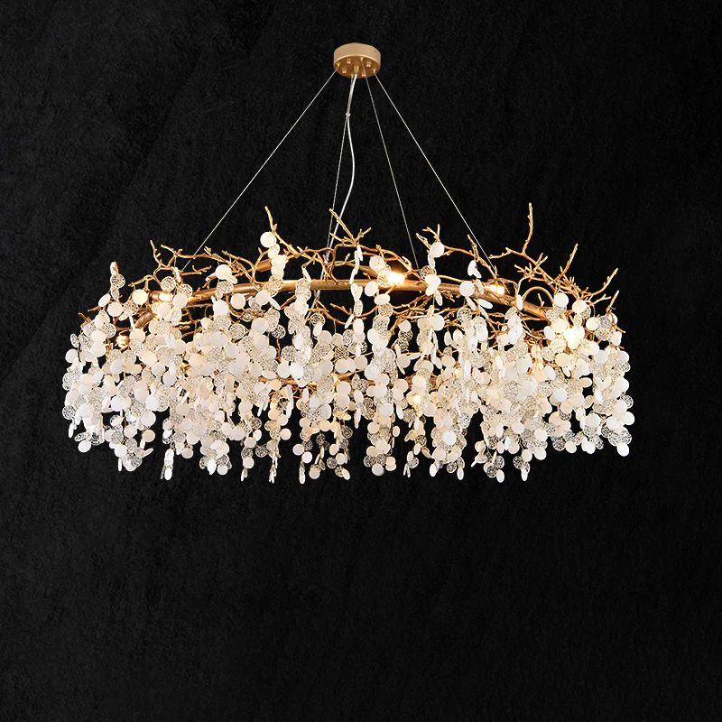 Monroe Round Circle Fortune Tree  Round Branch Chandelier - Kimoylights