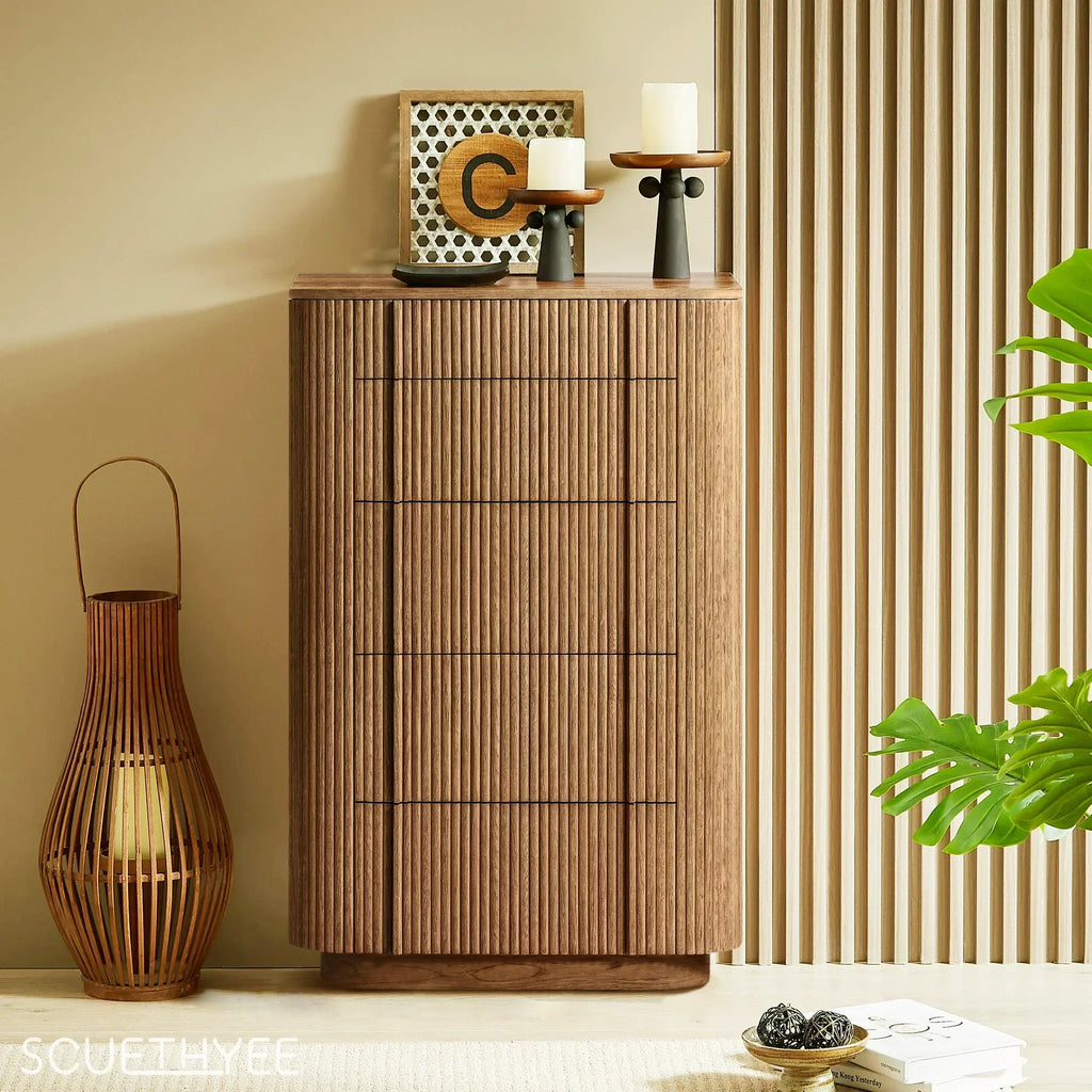 Mulholland Modern Cabinet 5-Drawer Narrow Dresser