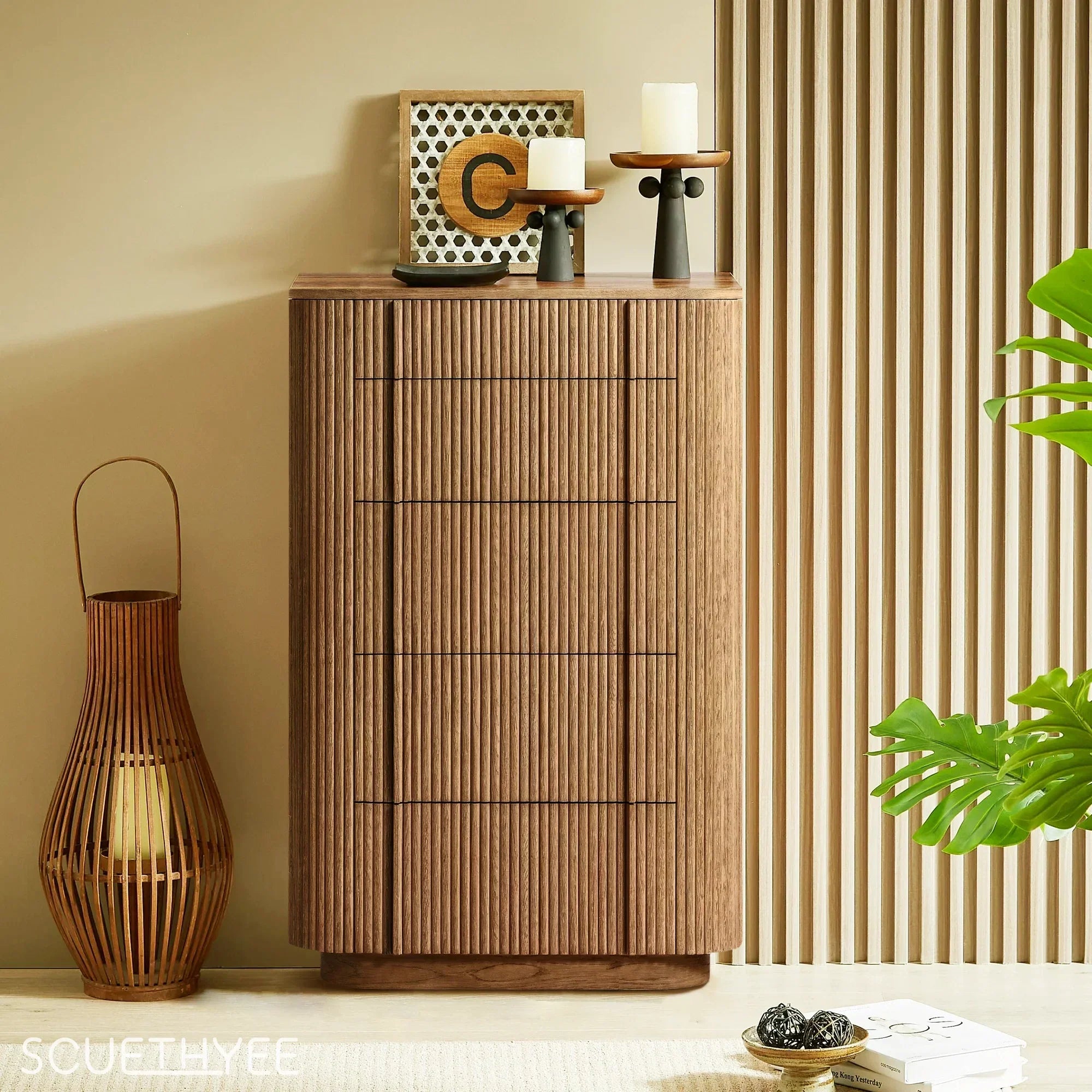 Mulholland Modern Cabinet 5-Drawer Narrow Dresser