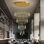 Allure Multi-LED Glass Staircase Chandelier 49 Lights