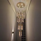 Allure Multi-LED Glass Staircase Chandelier 49 Lights