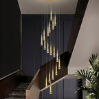 Allure Multi-LED Glass Staircase Chandelier 49 Lights