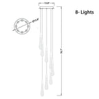 Allure Multi-LED Glass Staircase Chandelier 49 Lights