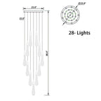 Allure Multi-LED Glass Staircase Chandelier 49 Lights