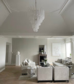 Murano Chandelier 52 Drops Amber