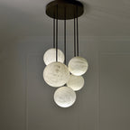 Nami Alabaster Sphere Staircase Chandelier- kimoylights