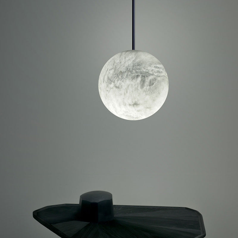 Nami Alabaster Sphere Staircase Chandelier - kimoylights