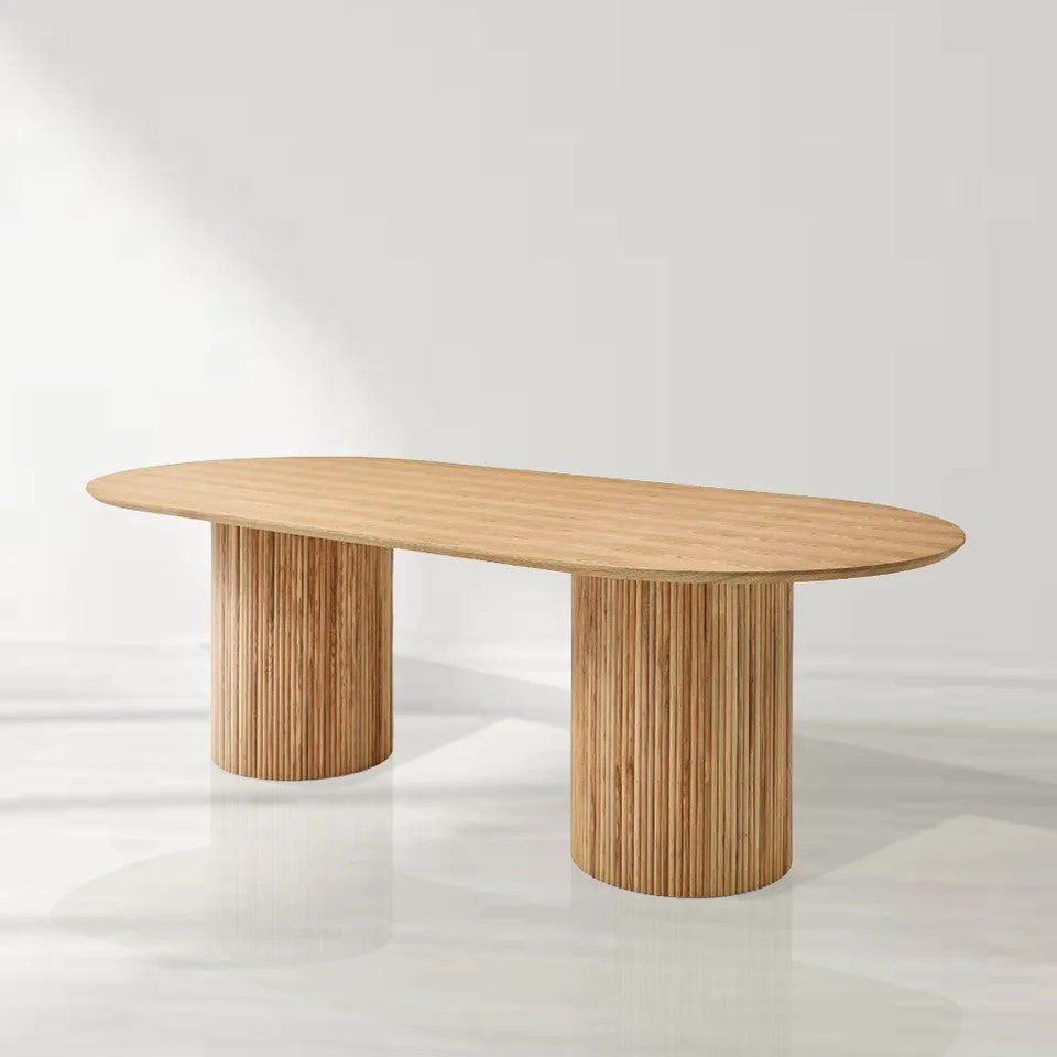 Nantine Dining Table 240 - Pill Shaped - Ash Oak