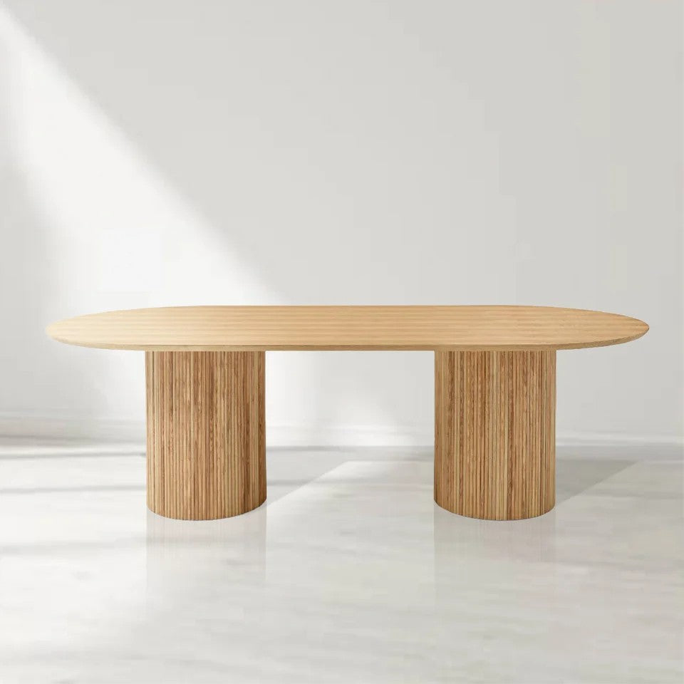 Nantine Dining Table 320 - Pill Shaped - Ash Oak