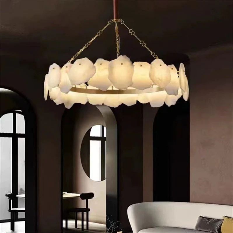 Nasile Alabaster Round Chandelier  - kimoylights