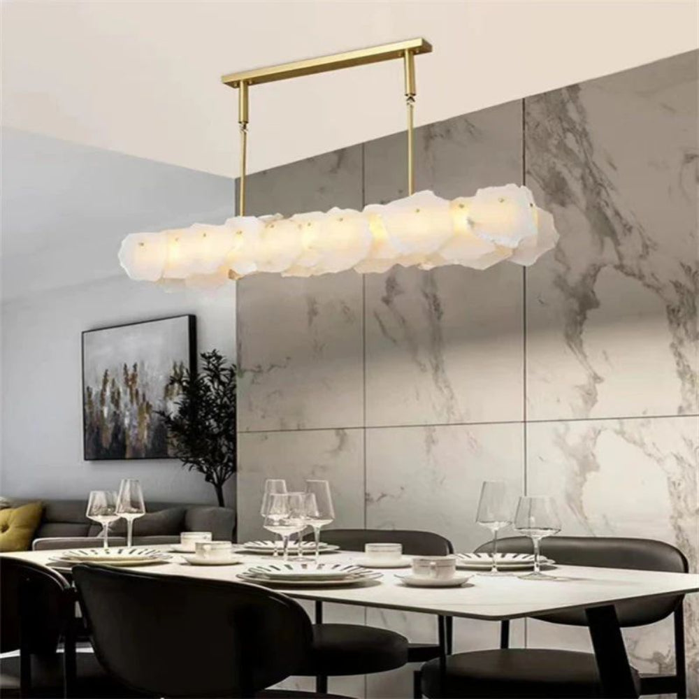 Nasile Linear Alabaster Chandelier (Rod)  - kimoylights