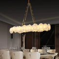 Nasile Linear Alabaster Chandelier (Chain)  - kimoylights