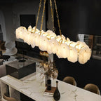 Nasile Linear Alabaster Chandelier (Chain)- kimoylights