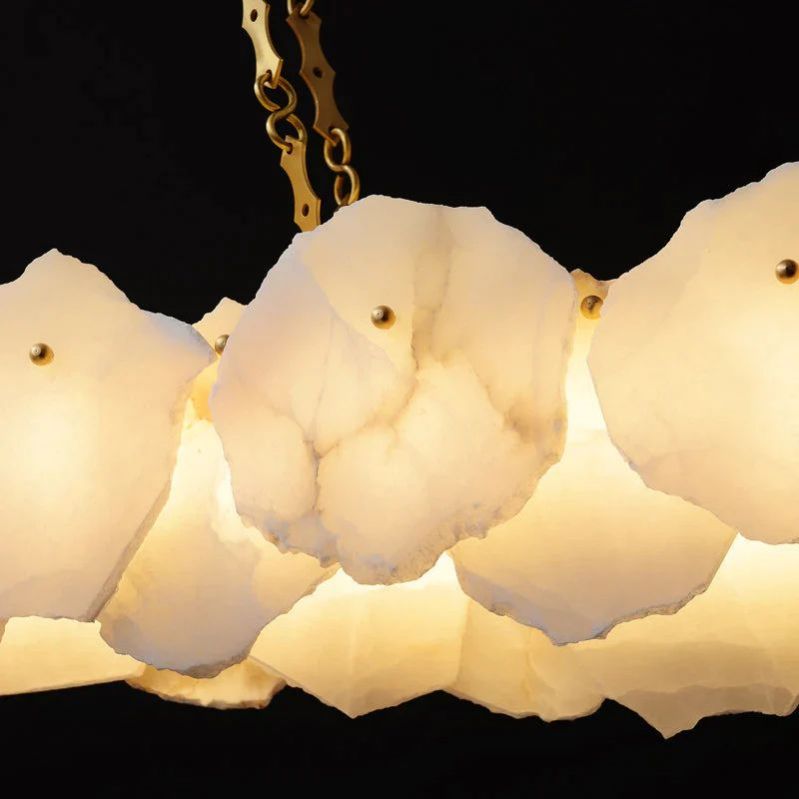 Nasile Linear Alabaster Chandelier (Chain)- kimoylights