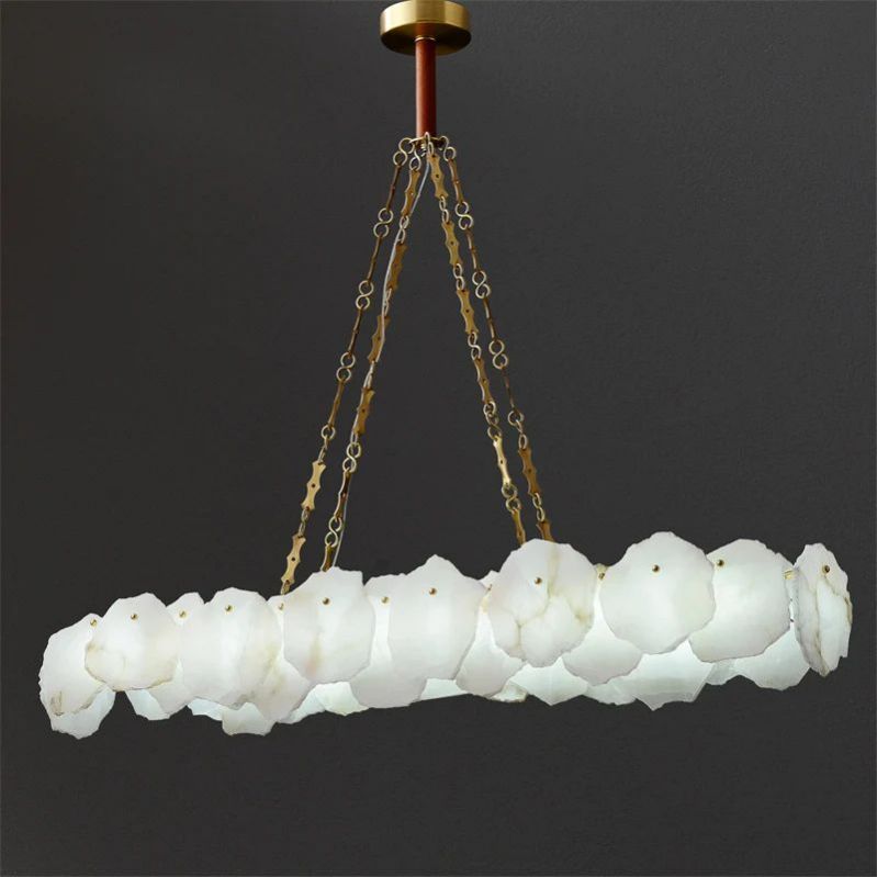 Nasile Linear Alabaster Chandelier (Chain) - kimoylights