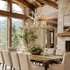 Natural Antler Chandelier 36"