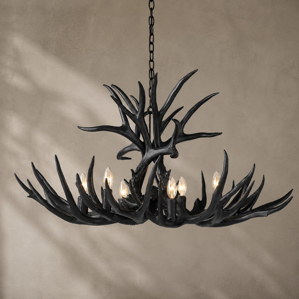 Natural Antler Chandelier 36"