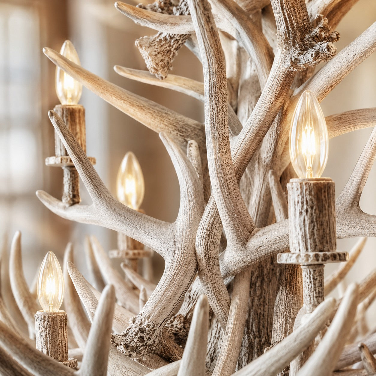 Natural Antler Chandelier 48"