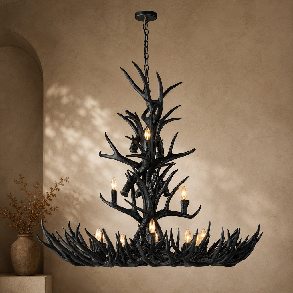 Natural Antler Chandelier 48"