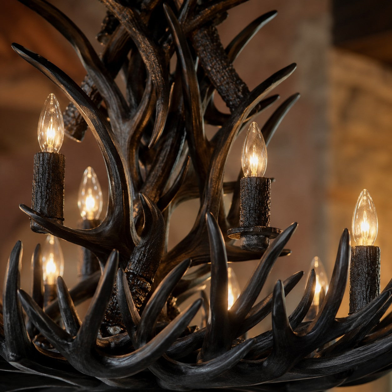 Natural Antler Chandelier 48"