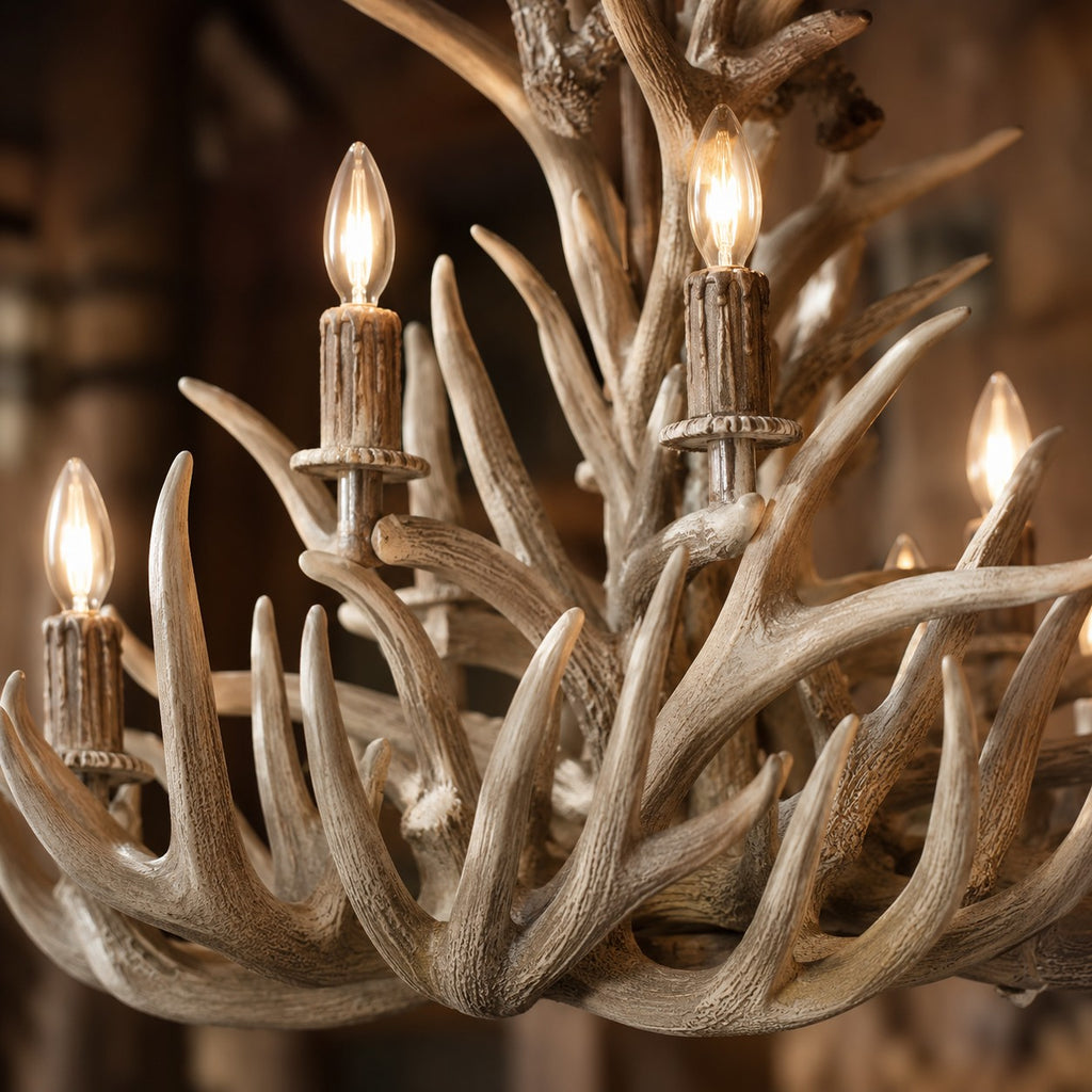 Natural Antler Chandelier 48"
