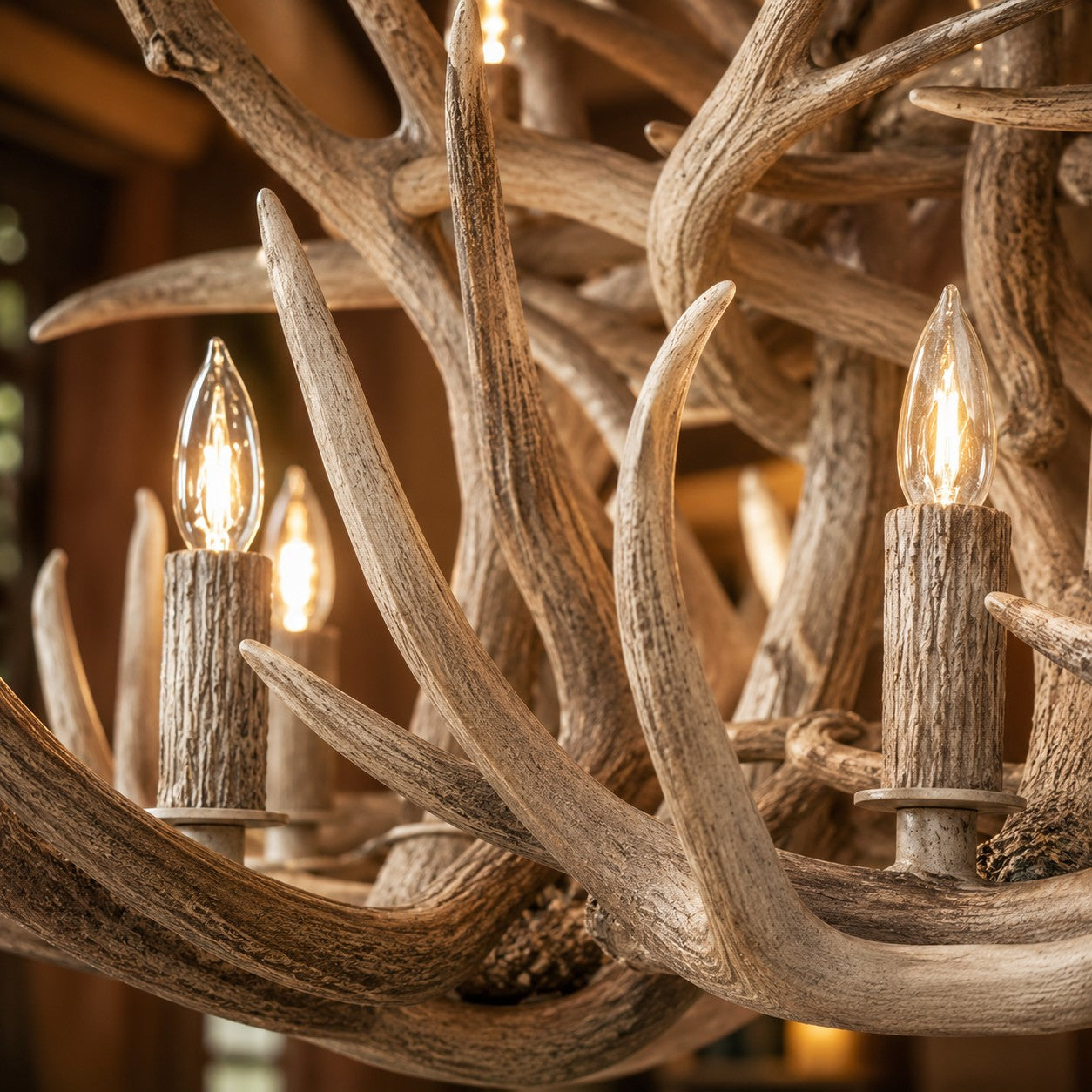 Natural Antler Chandelier 66"