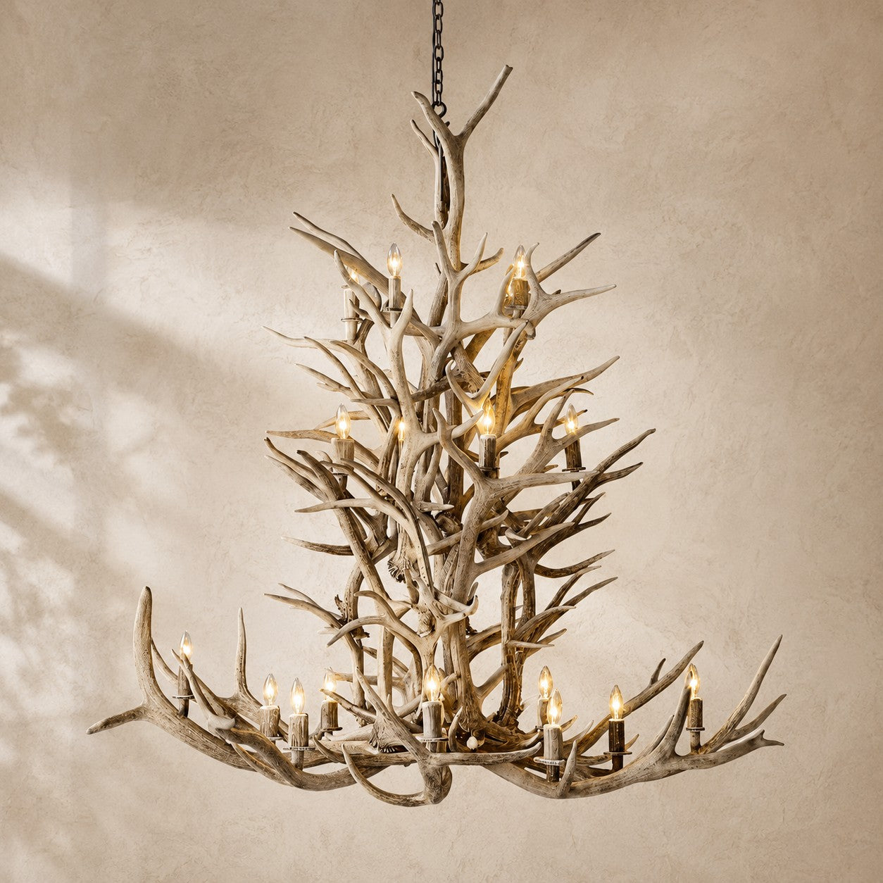 Natural Antler Chandelier 66"