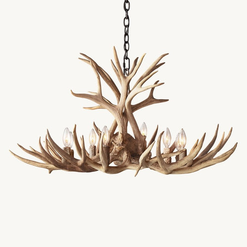 Natural Antler Chandelier 36"