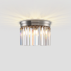 1920s Olion 1-Tier Crystal Round Flushmount