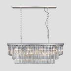 1920s Olion 3-Tier Crystal Rectangular Chandelier