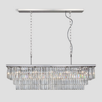 1920s Olion 3-Tier Crystal Rectangular Chandelier