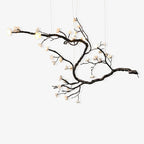 Noir Magnolia Branch & Porcelain Bloom Chandelier
