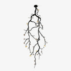 Noir Twisted Branch & Porcelain Bloom Candelabrum Chandelier